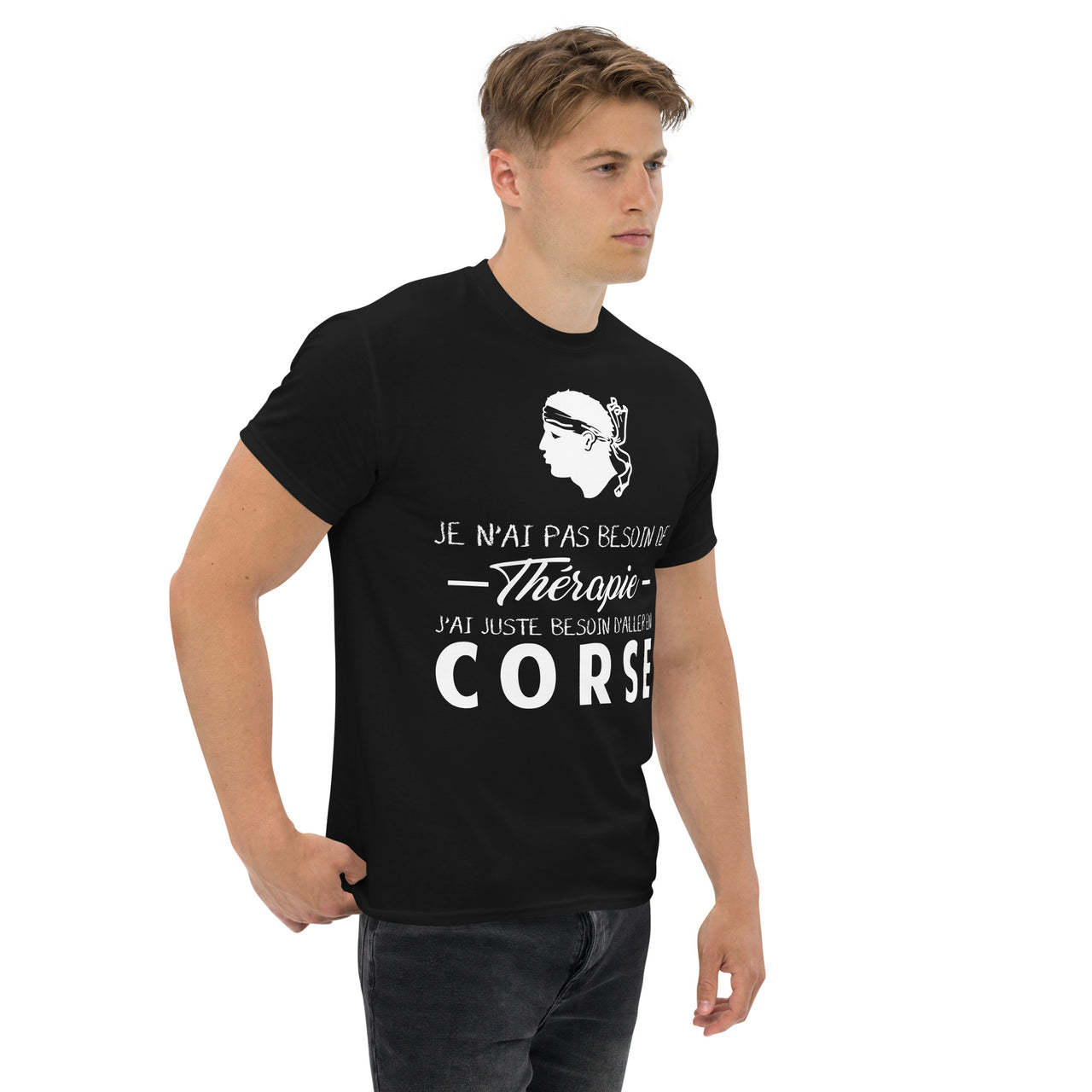 T-shirt Corse bleu marine - J’ai juste besoin d’aller en Corse