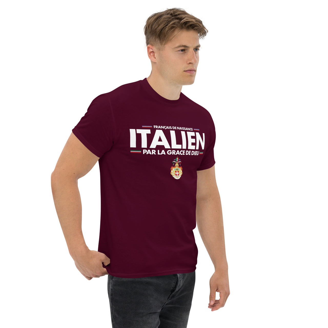 T-shirt Italie bordeaux dos - Français de naissance