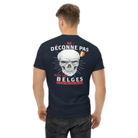 Thumbnail for T-shirt Belgique bleu marine dos - Déconne pas avec les fous