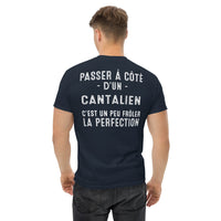 Thumbnail for T-shirt marine Cantalien avec texte Frôler la perfection, vu de dos