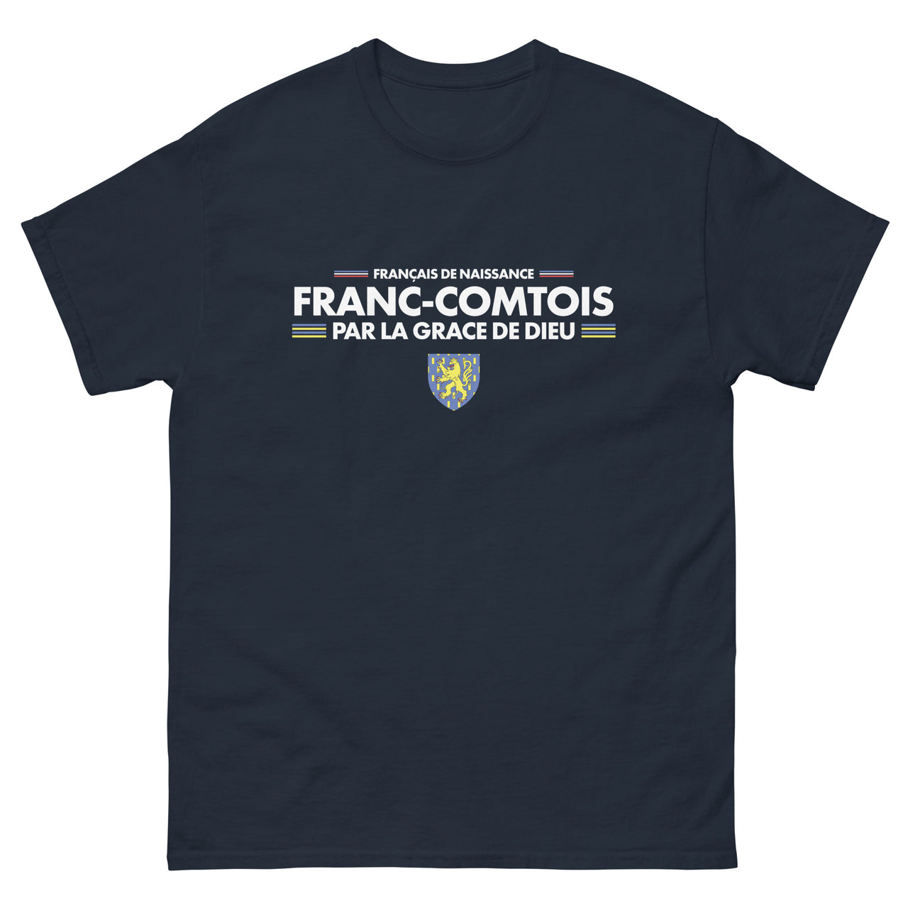 T-shirt Franc-Comtois bleu marine dos - par la grâce de Dieu