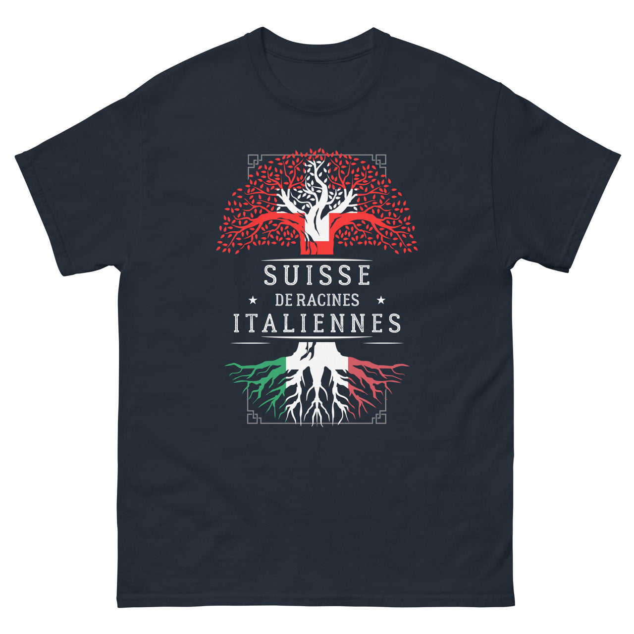 T-shirt Suisse noir dos - Fierté des racines italiennes