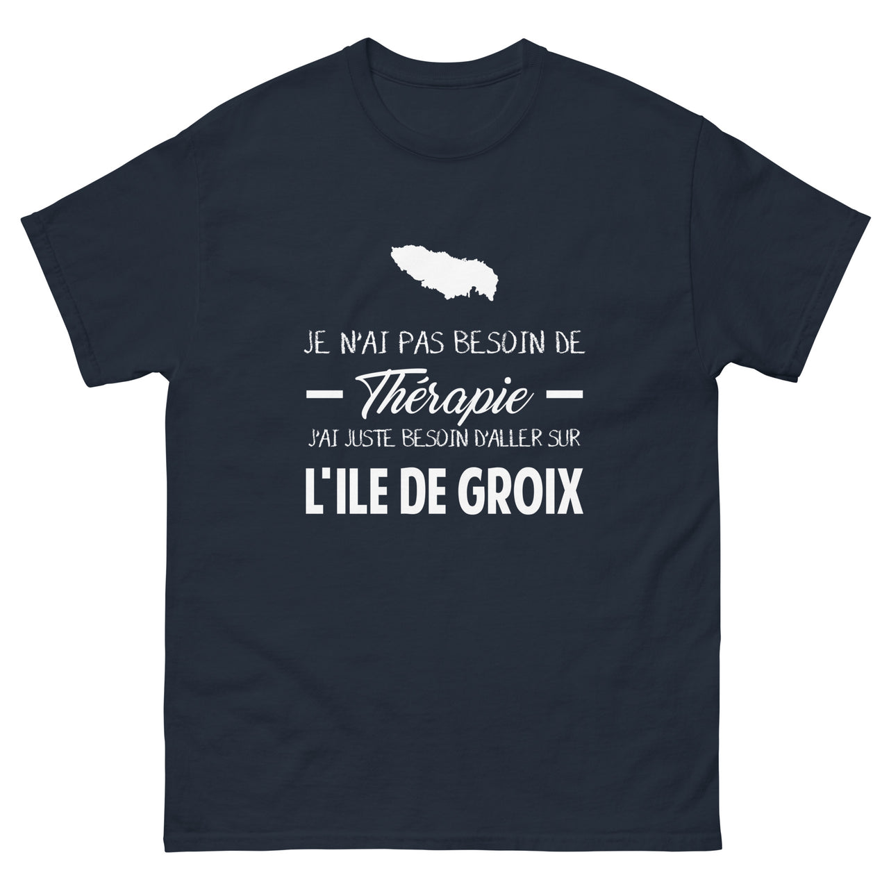 T-shirt Bretagne bleu marine dos - Je n’ai pas besoin de thérapie