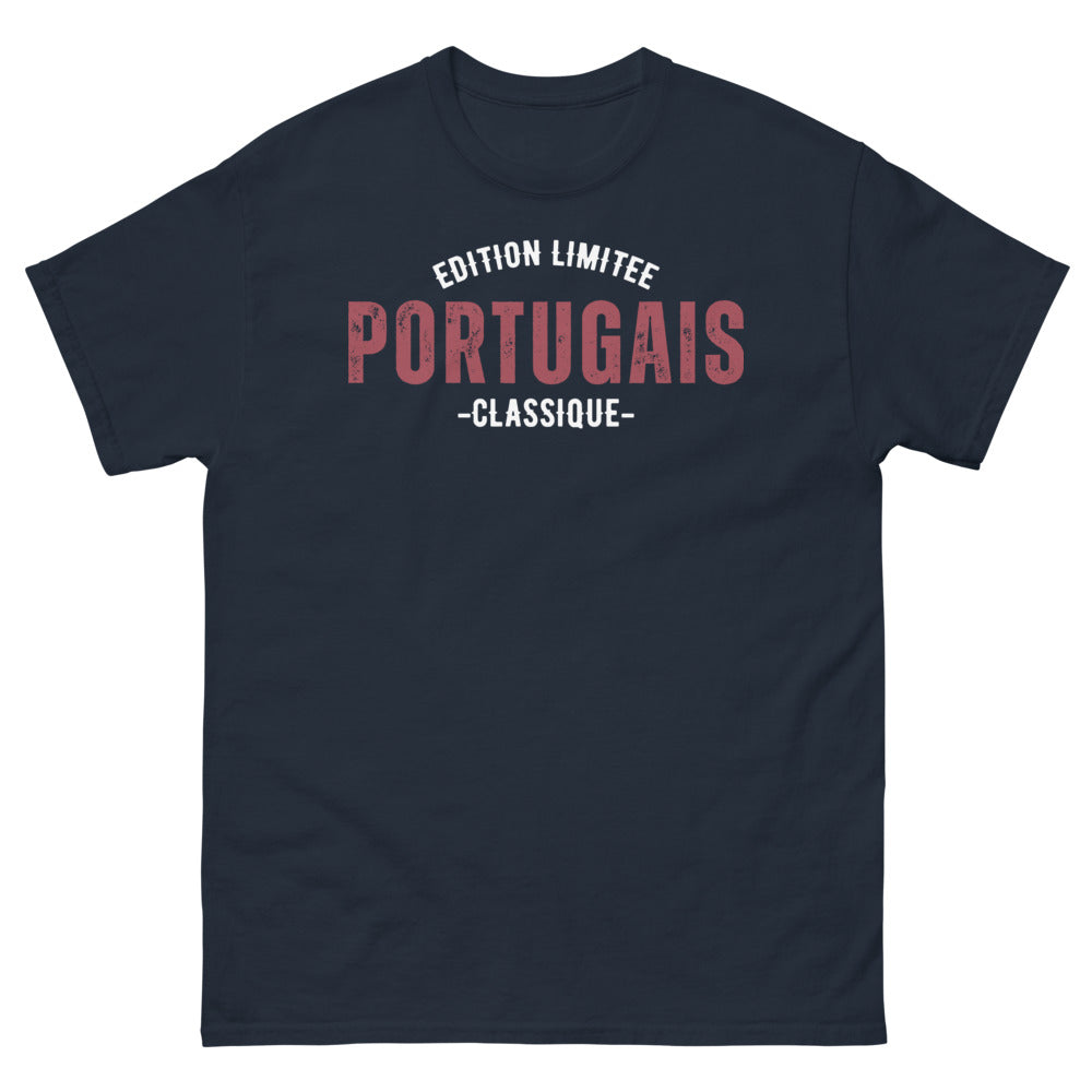 T-shirt Portugais bleu marine - Fierté et humour en édition limitée
