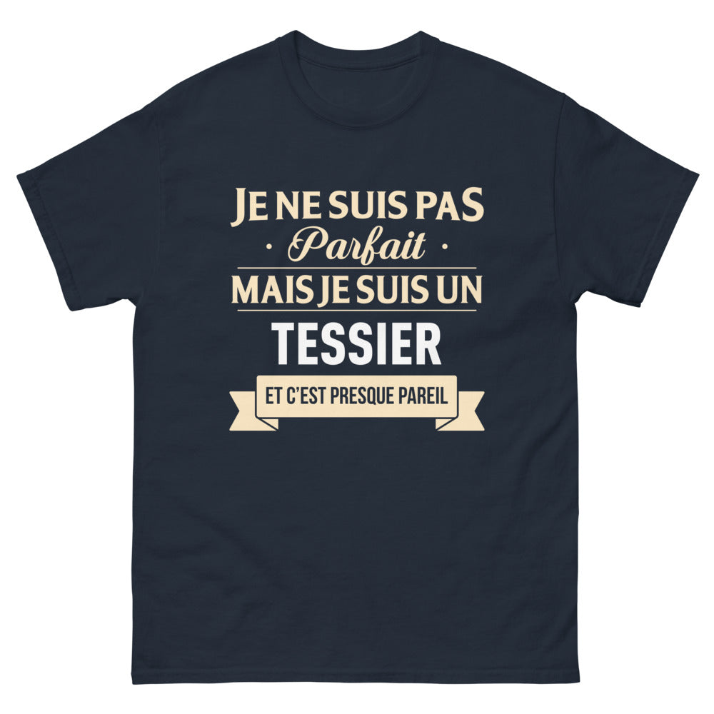 T-shirt Tessier marine - Je ne suis pas parfait mais Tessier