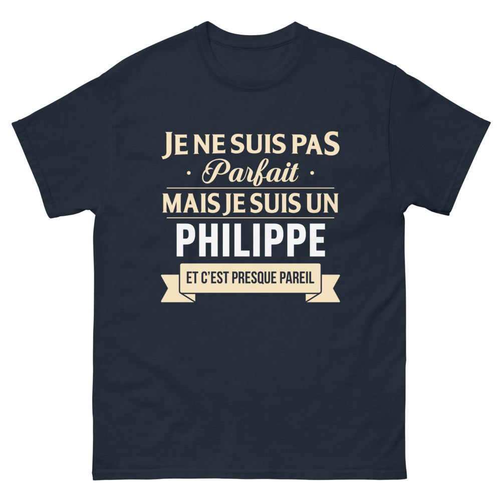 T-shirt Philippe marine - Je ne suis pas parfait mais je suis un Philippe