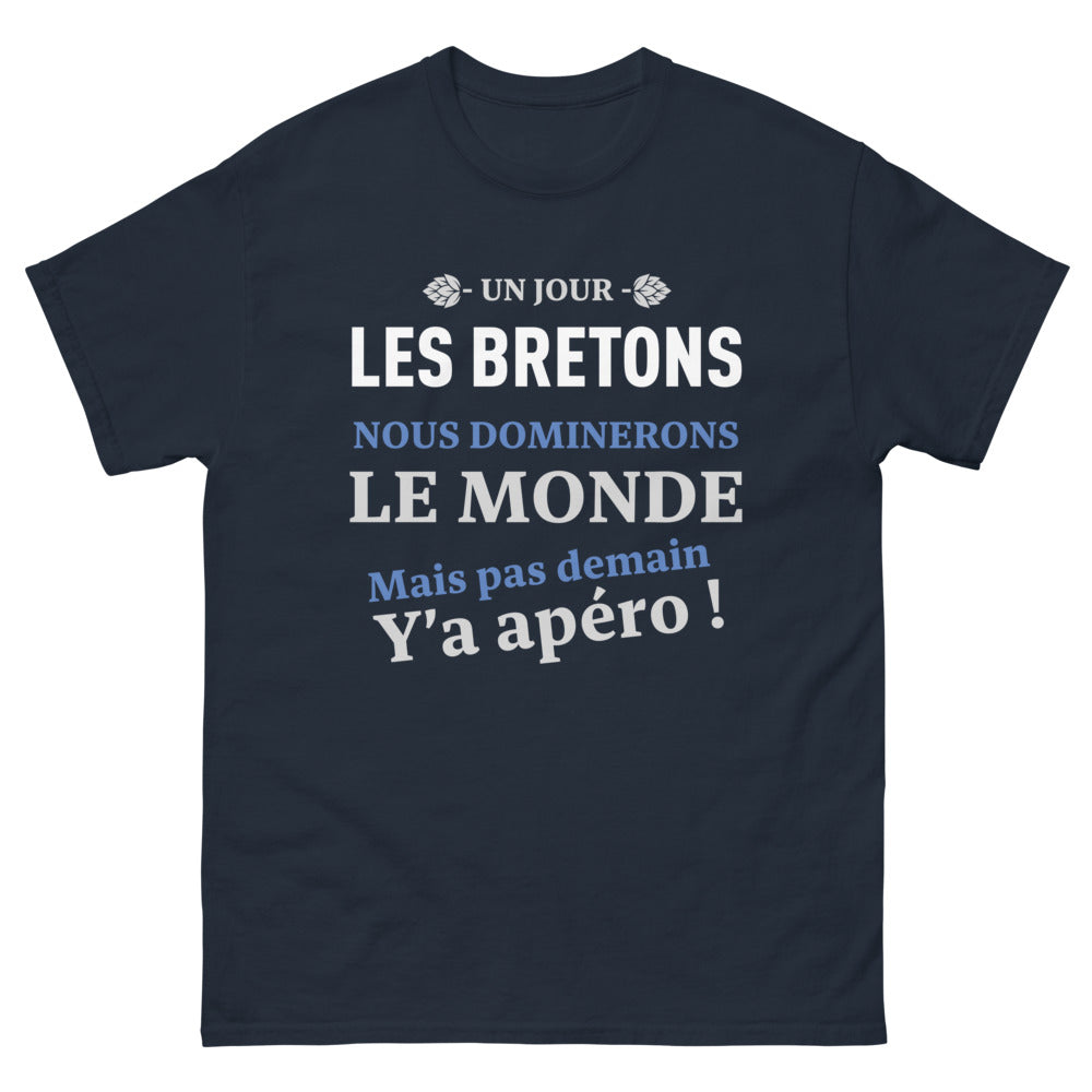 T-shirt Bretagne marine - Domination du Monde, Apero d'Abord