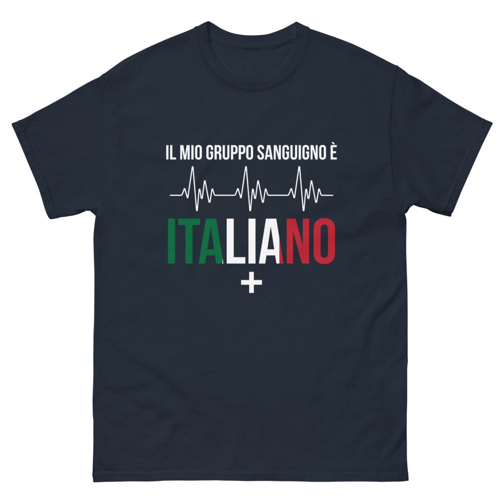 Maglietta Italia blu navy - Il Mio Gruppo Sanguigno è Italiano