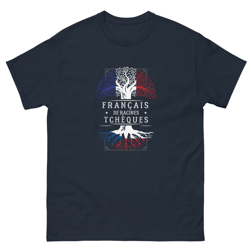 T-shirt Tchèques marine - Fierté sombre et humour des origines