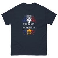Thumbnail for T-shirt Franco-Roumain bleu marine - Célébration des racines culturelles