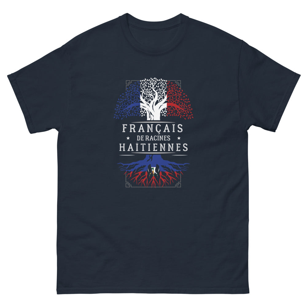 T-shirt Haïti marine - Français de Racines Haïtiennes
