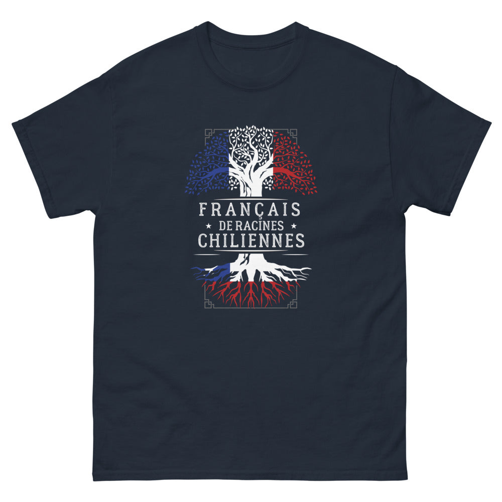 T-shirt Fierté Chilienne marine - texte humoristique sur les racines