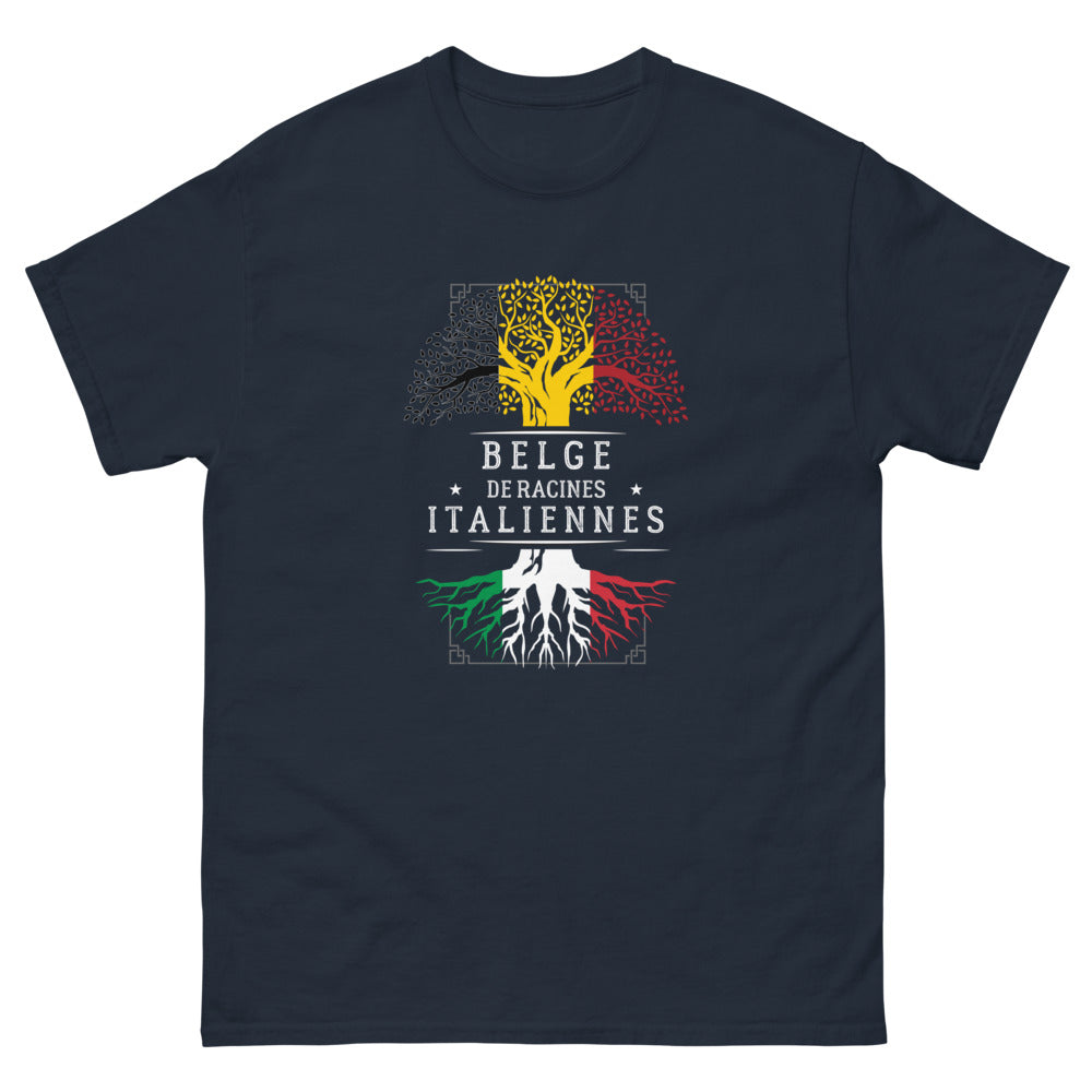 T-shirt Belgique marine - Fierté et style italien