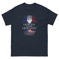 Thumbnail for T-shirt Français de Racines Américaines noir dos - clin d'œil culturel