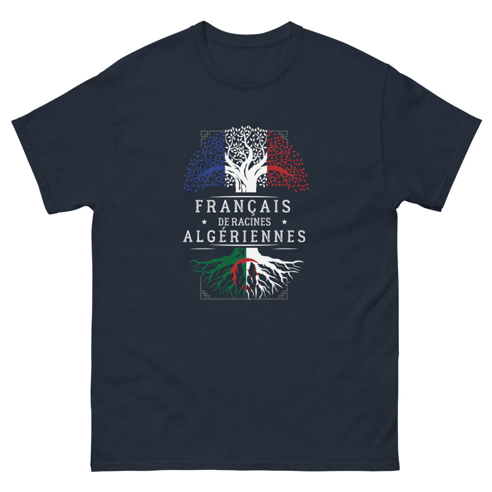 T-shirt Algérien marine - Fierté et humour des racines
