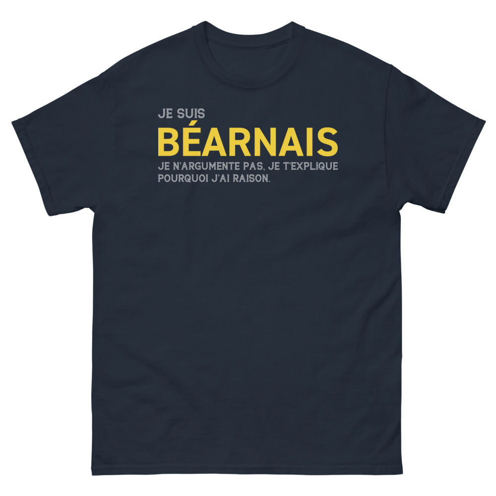 T-shirt Béarnais marine - Je suis Béarnais, je n'argumente pas