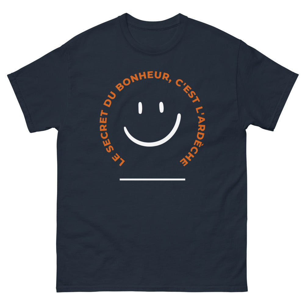 T-shirt Ardèche bleu marine - Le secret du bonheur à porter