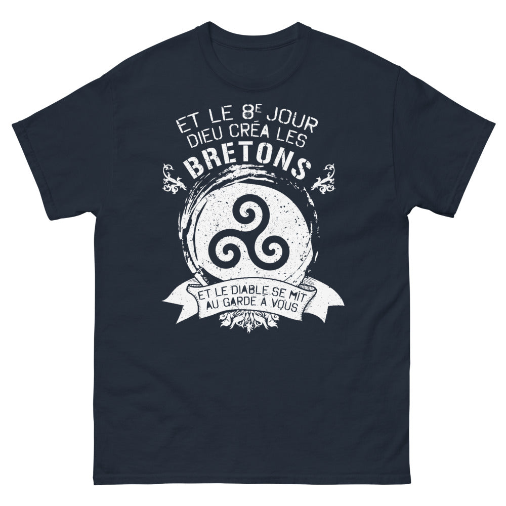 T-shirt Bretagne marine - Le 8e jour, Dieu créa les Bretons