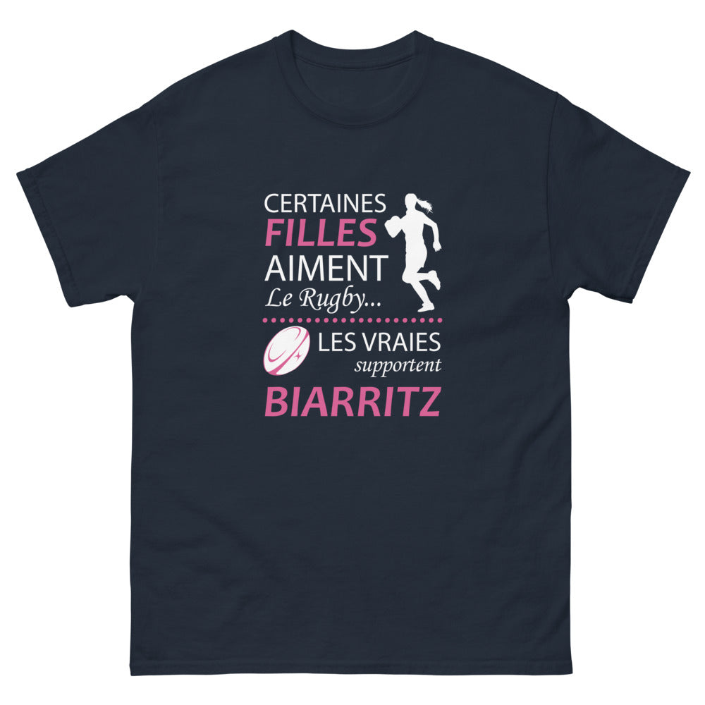 T-shirt Biarritz marine - Certaines filles aiment le rugby