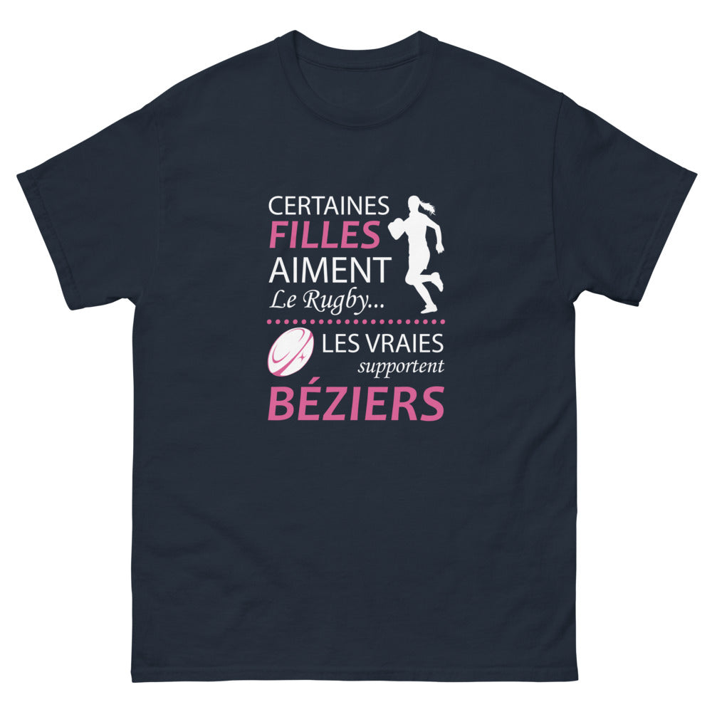 T-shirt Béziers marine - Certaines filles aiment le rugby