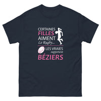 Thumbnail for T-shirt Béziers marine - Certaines filles aiment le rugby
