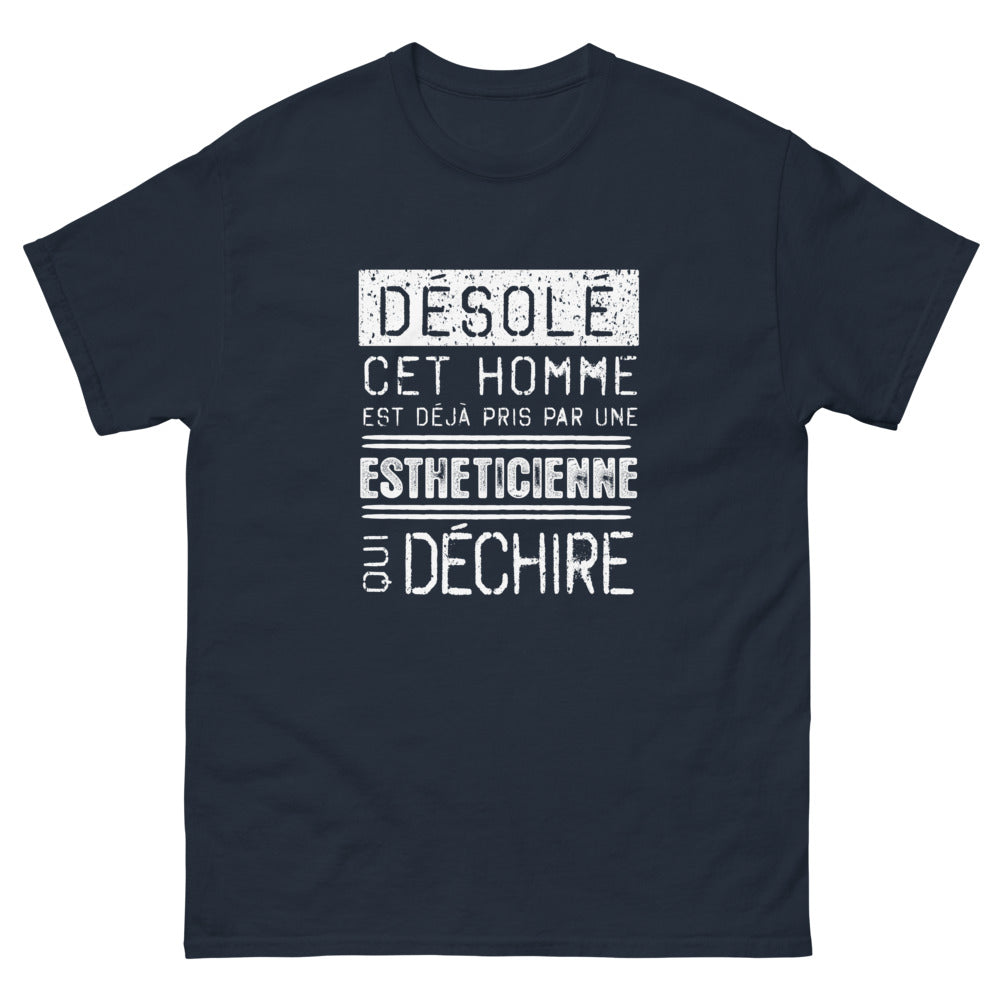 T-shirt humour noir dos - Désolé, cet homme est déjà pris