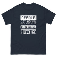 Thumbnail for T-shirt humour noir dos - Désolé, cet homme est déjà pris
