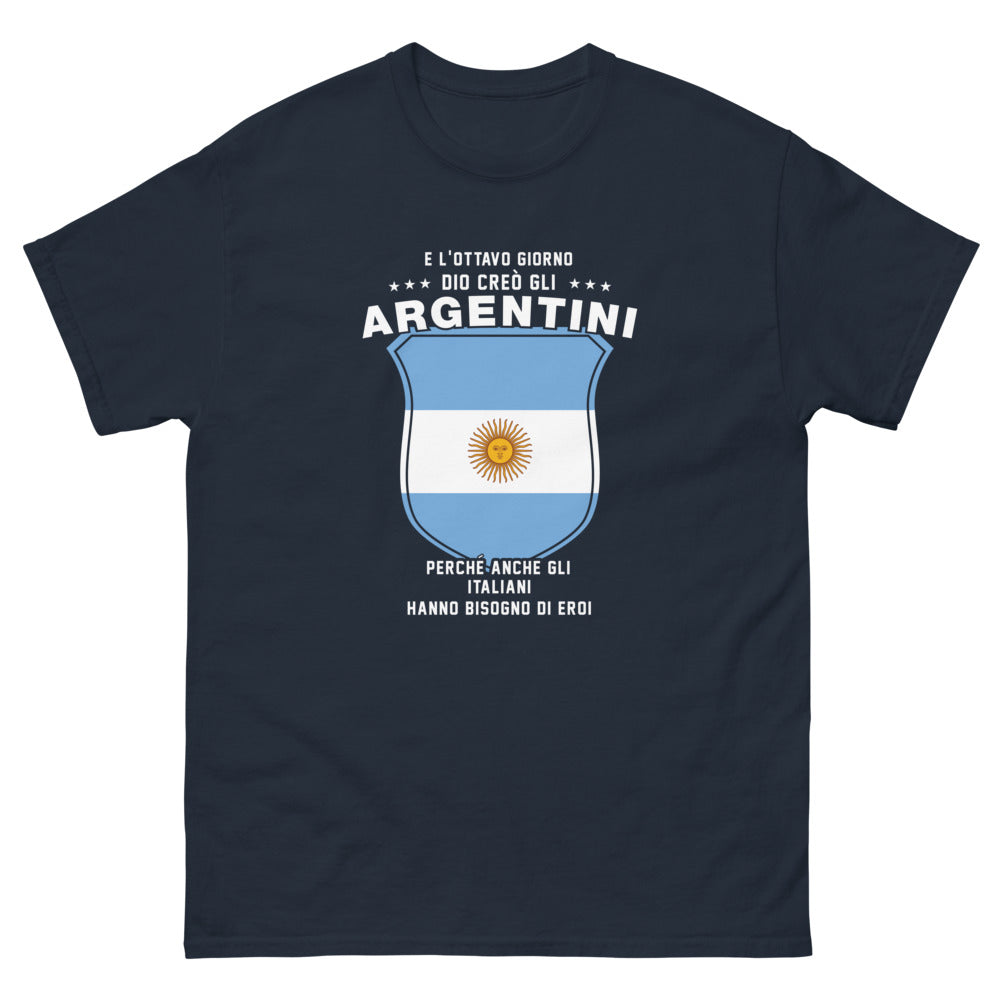 T-shirt Italia blu marino - Dio creò gli argentini