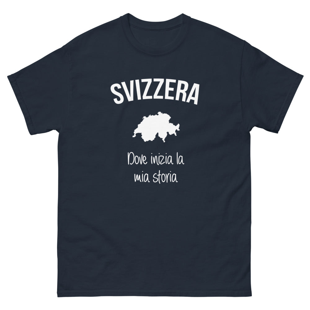 T-Shirt Svizzera blu - Dove Inizia La Mia Storia