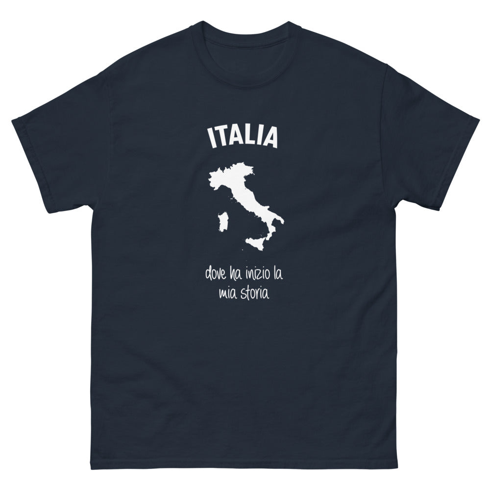 T-Shirt Italia Blu Navy - La mia storia comincia qui