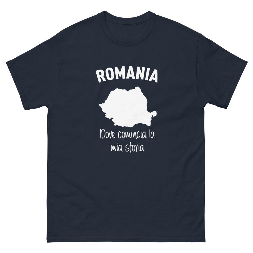 T-shirt Romania blu marino - Dove Comincia la Mia Storia
