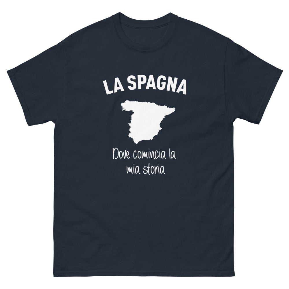 T-Shirt Spagna blu - La Spagna Dove Comincia la Mia Storia