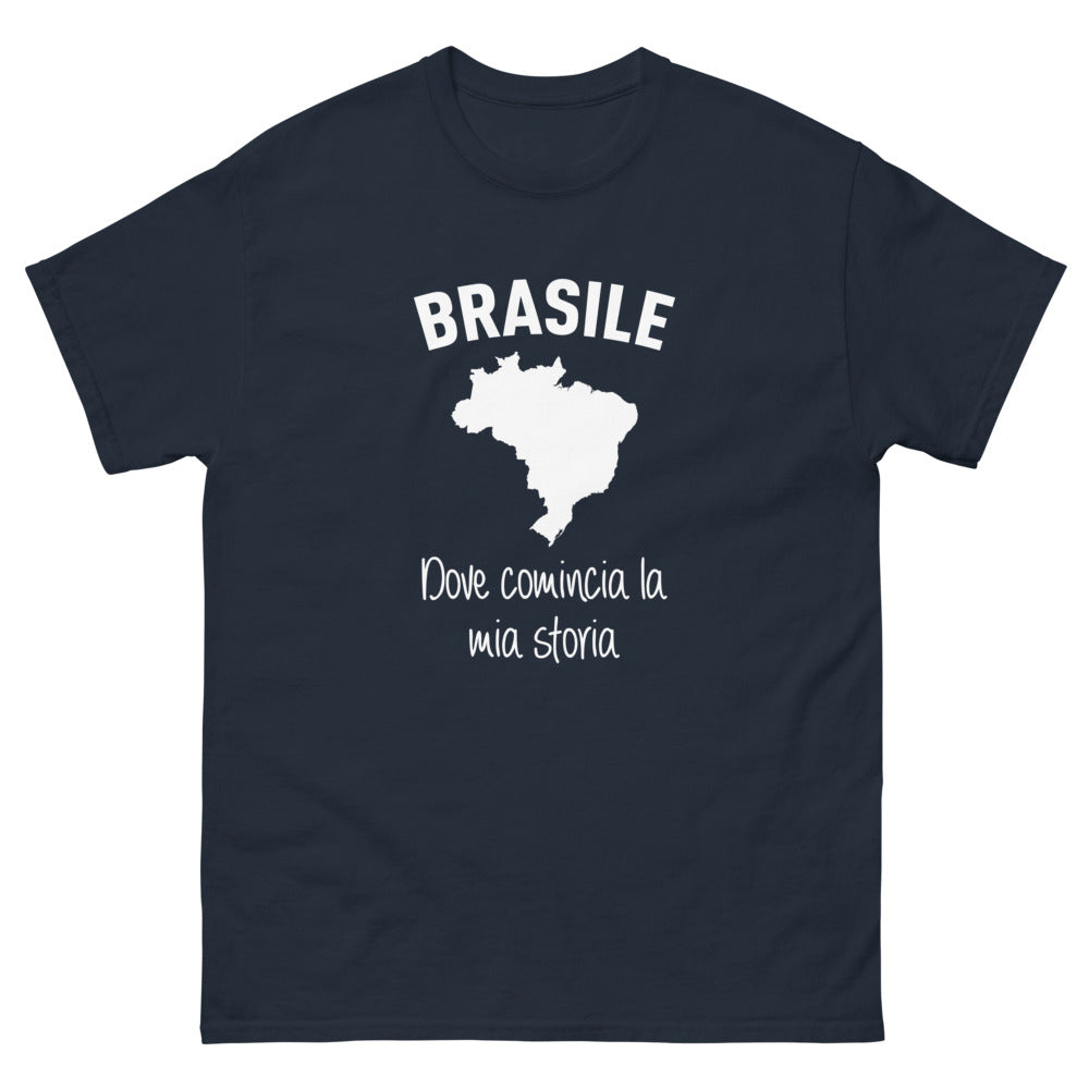 T-Shirt Brasile blu scuro - Dove comincia la mia storia