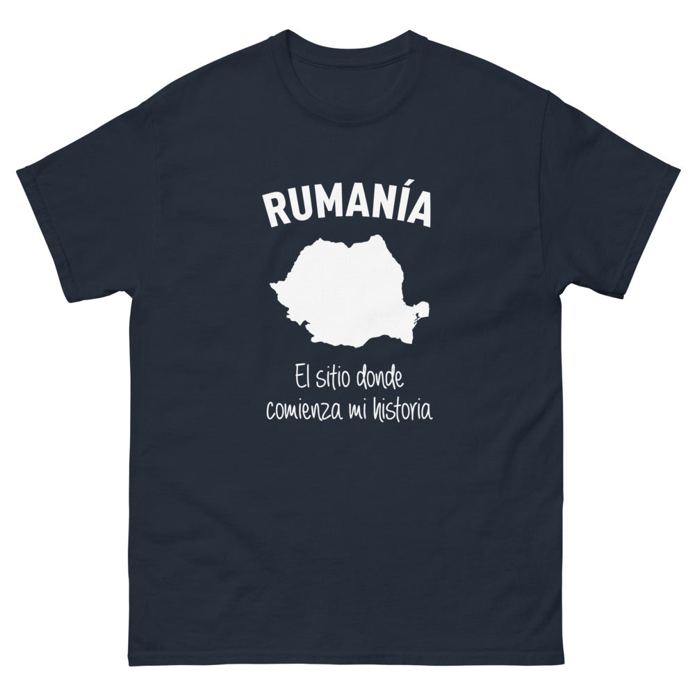 T-shirt Roumanie marine - Donde comienza mi historia