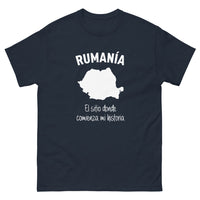 Thumbnail for T-shirt Roumanie marine - Donde comienza mi historia