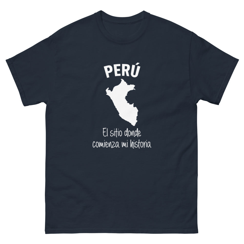 T-shirt Pérou marine - El sitio donde comienza mi historia