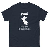 Thumbnail for T-shirt Pérou marine - El sitio donde comienza mi historia