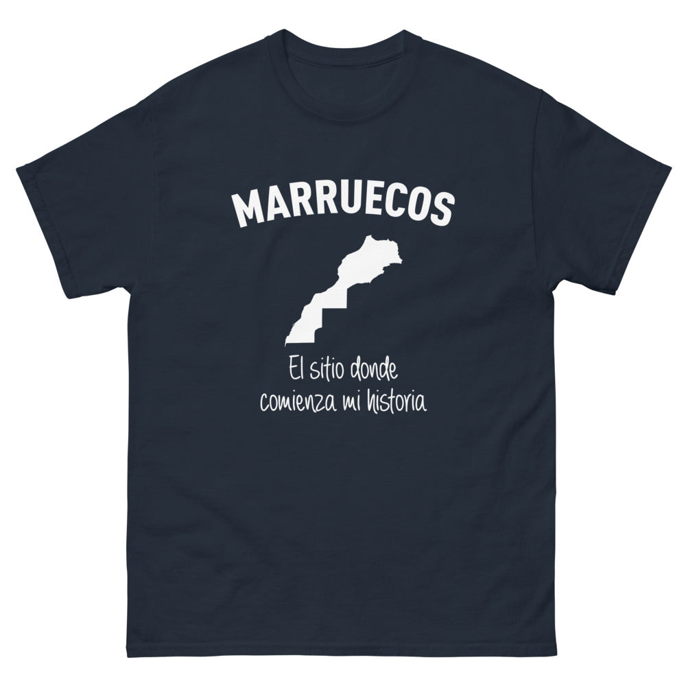 T-shirt Maroc noir dos - Où commence votre histoire avec humour
