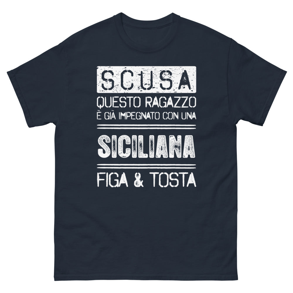 T-Shirt Italia Blu Navy - Impegnato con una siciliana figa tosta