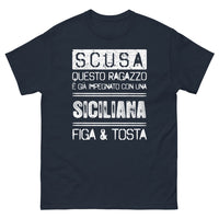 Thumbnail for T-Shirt Italia Blu Navy - Impegnato con una siciliana figa tosta