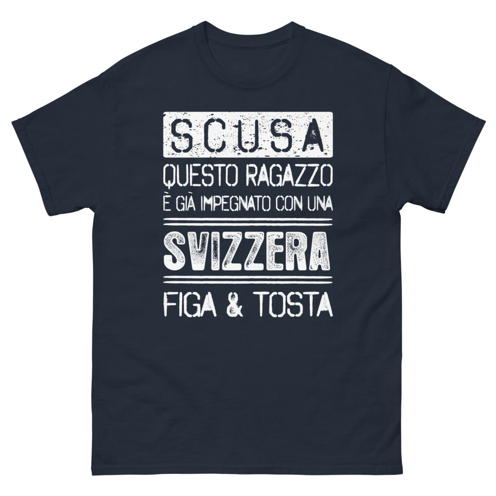 T-Shirt Italia navy — Impegnato con una Svizzera Figa Tosta