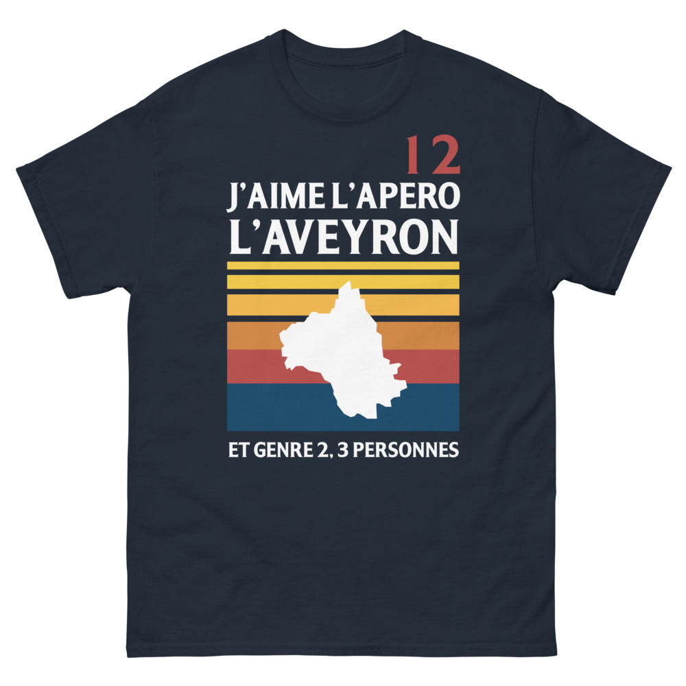 T-shirt Aveyron marine - J'aime l'apéro entre amis