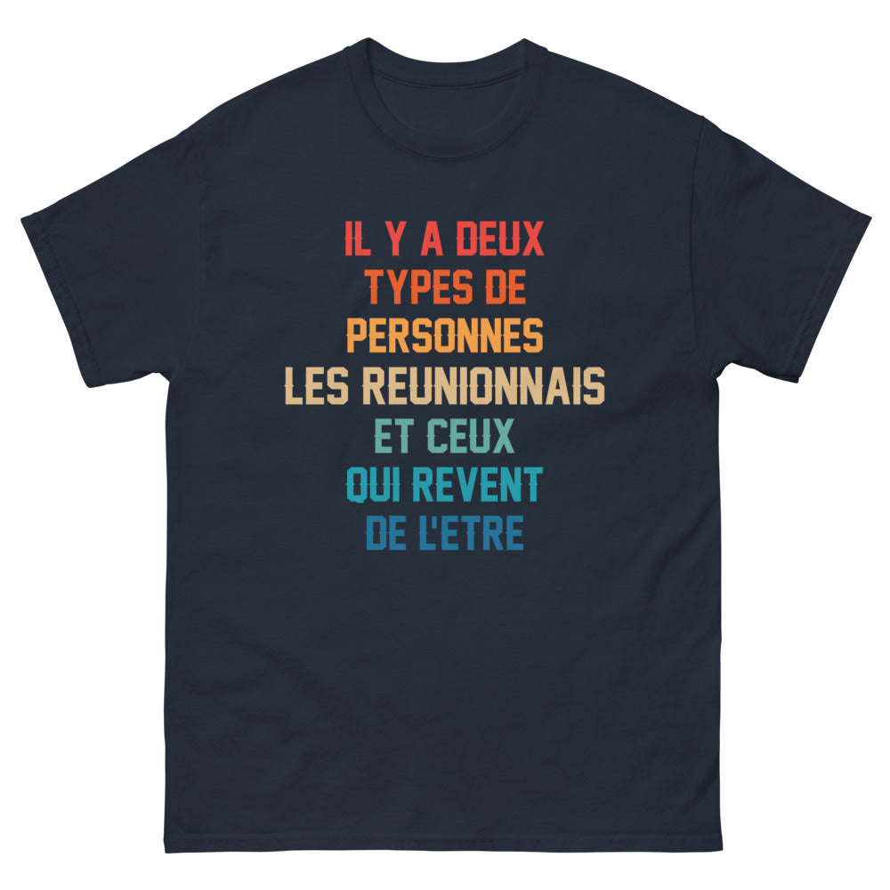 T-shirt Réunionnais marine - Fierté et rêve sous les tropiques