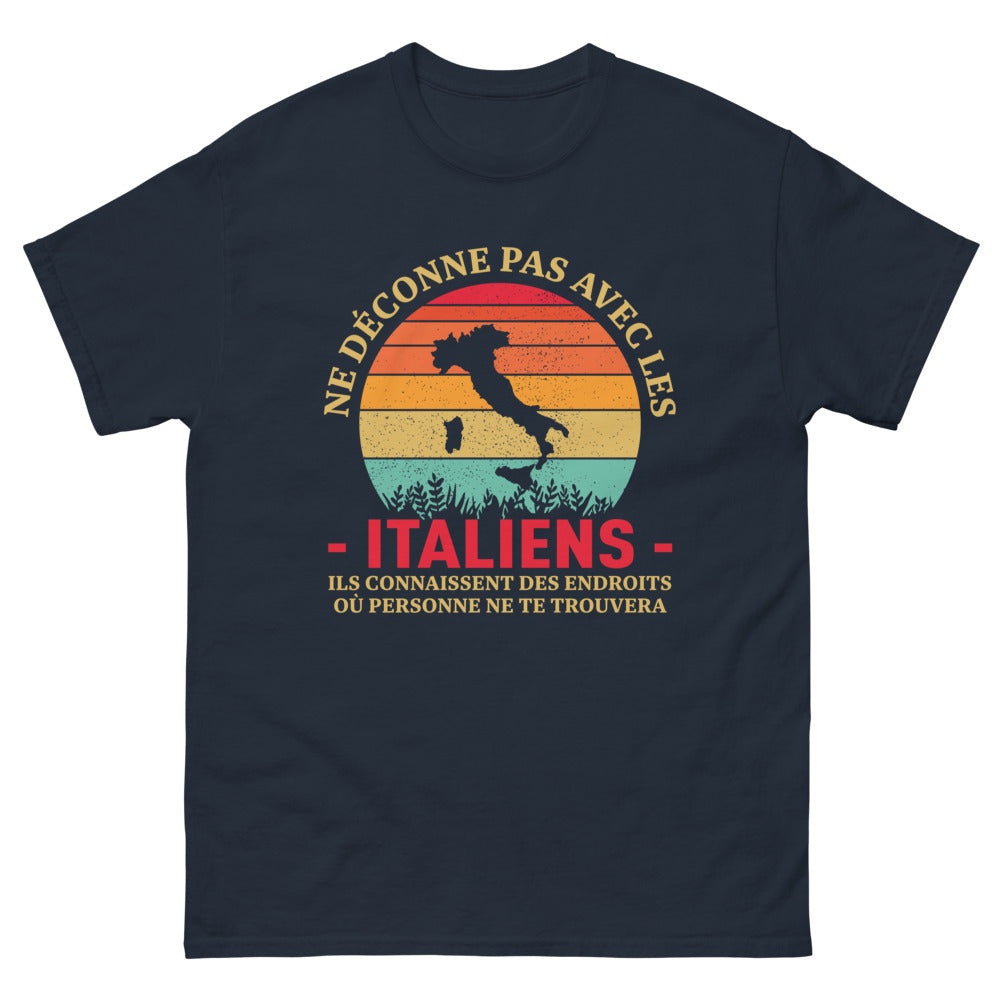 T-shirt Italie marine - Attention aux Italiens !