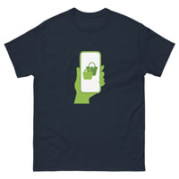 Thumbnail for T-shirt Bretagne marine - Deux sacs de courses dans un téléphone