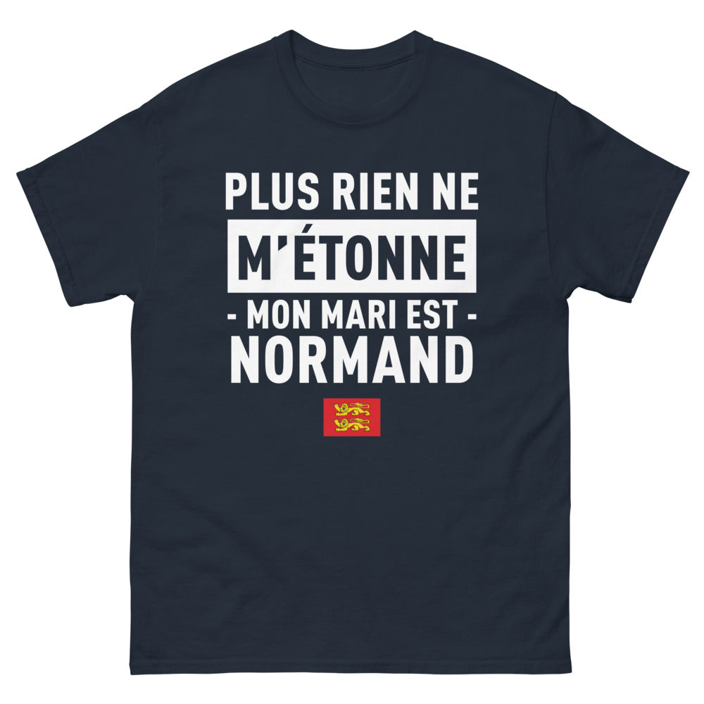 T-shirt Normandie marine - Mon mari est Normand