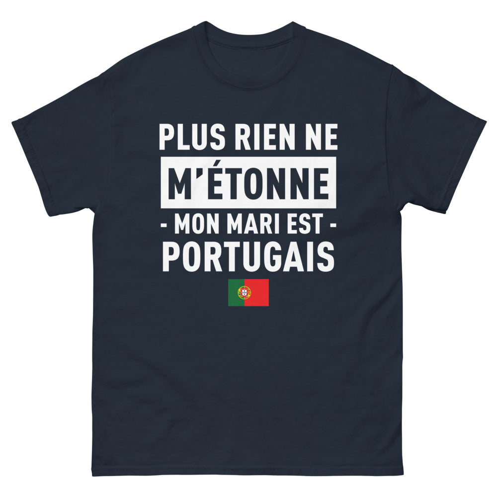 T-shirt Portugal noir dos - Mon mari est Portugais