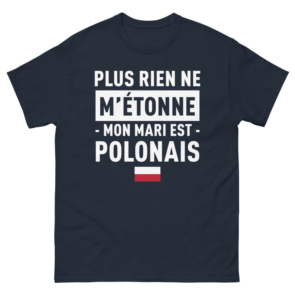 T-shirt Polonais marine - Mon mari est polonais