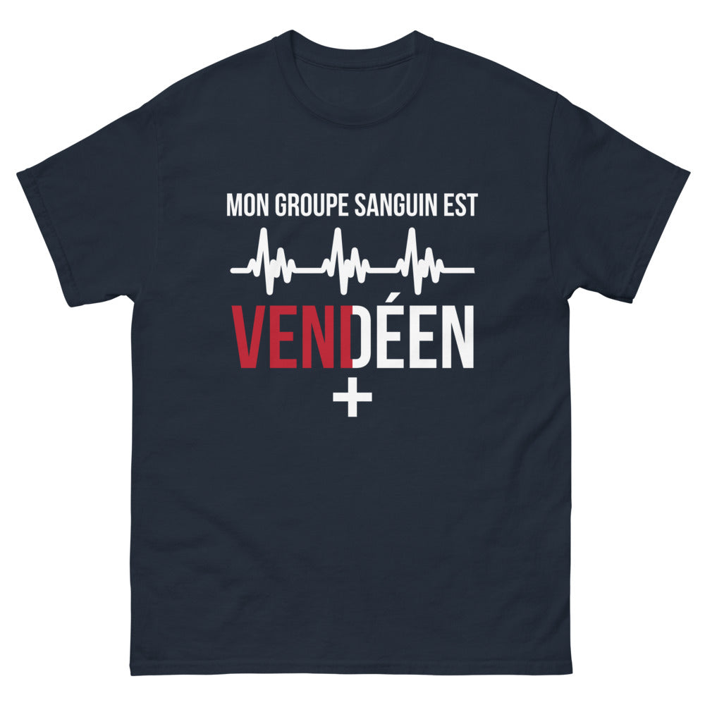 T-shirt Vendée marine - Mon groupe sanguin est Vendéen