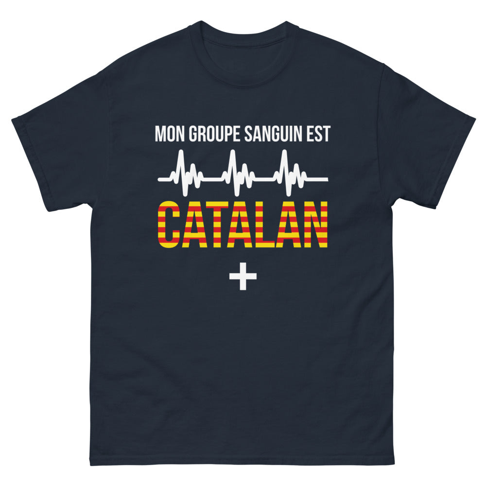 T-shirt Catalogne marine - Mon groupe sanguin est catalan